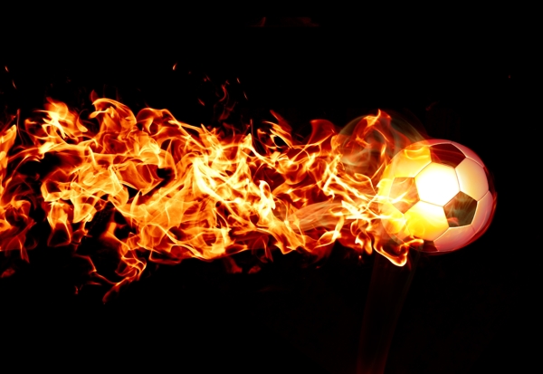分层火焰足球图片
