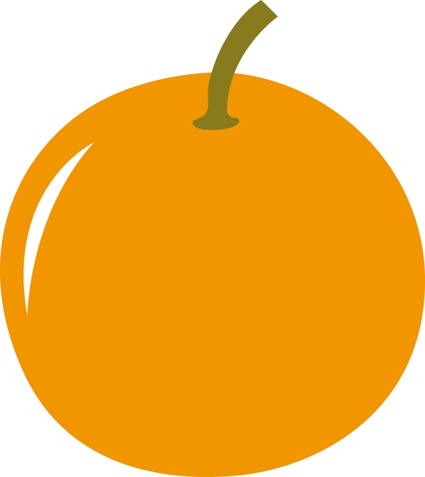 原创手绘一颗橙子插画