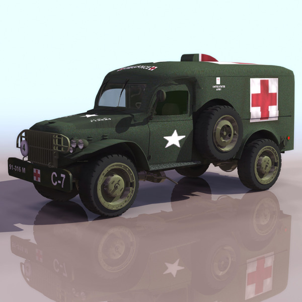 军用救护车3d模型图片