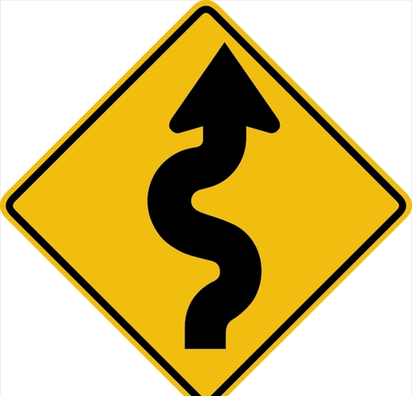 外国交通图标前方多弯道指示