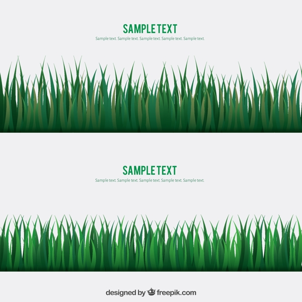 2款绿色草丛矢量图