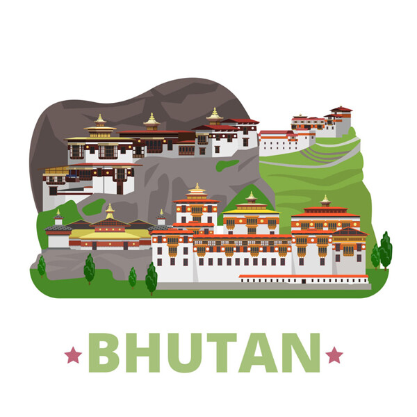 不丹建筑漫画图片