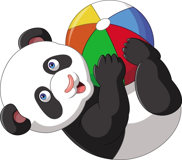 玩皮球的熊猫