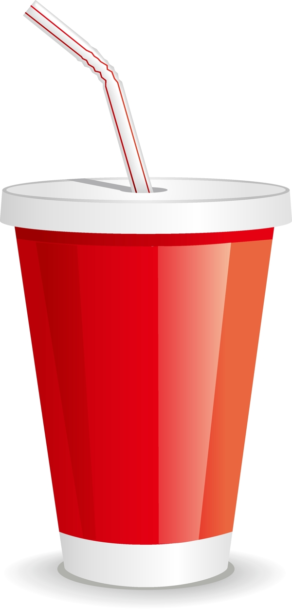红色饮料纸杯矢量元素