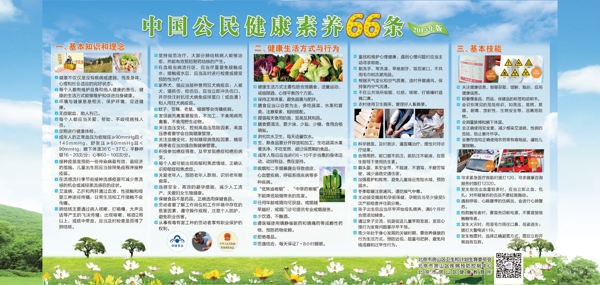 中国公民健康素养66条展板海报