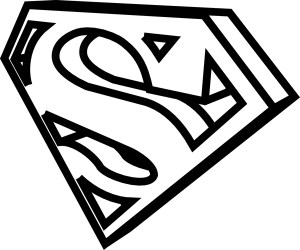 superman黑白立体LOGO矢量图