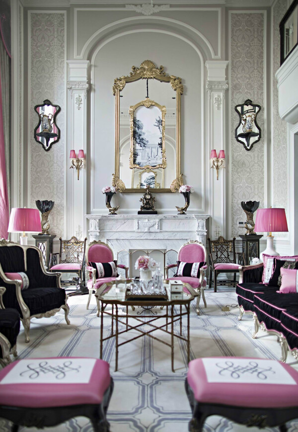 欧式客厅粉色装修效果图