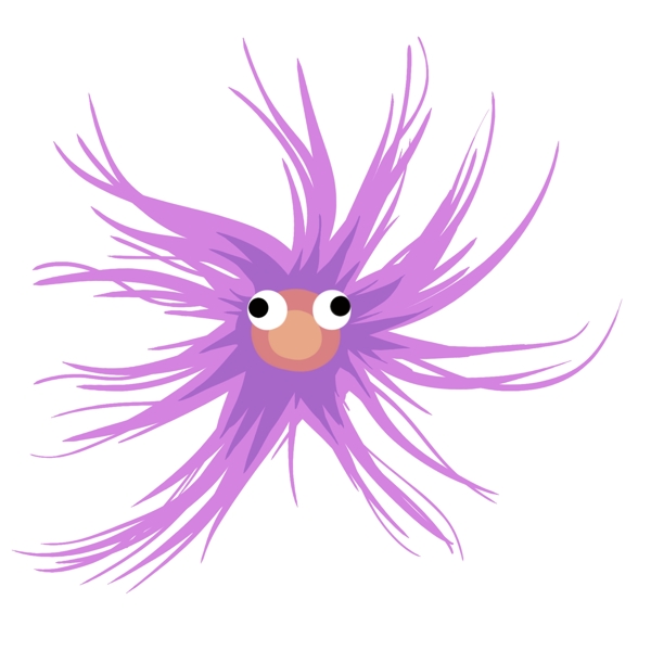 紫色的卡通细菌插画