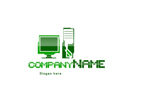 绿色电脑通用logo素材