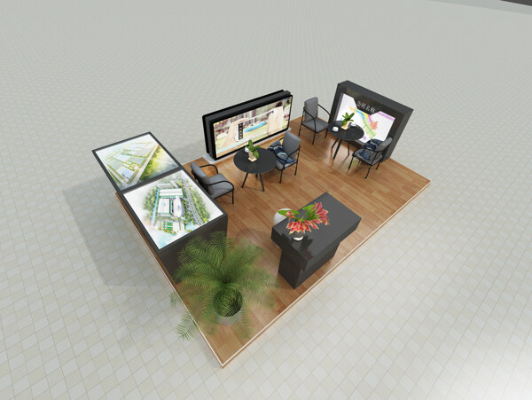 现代售楼处展厅3D模型