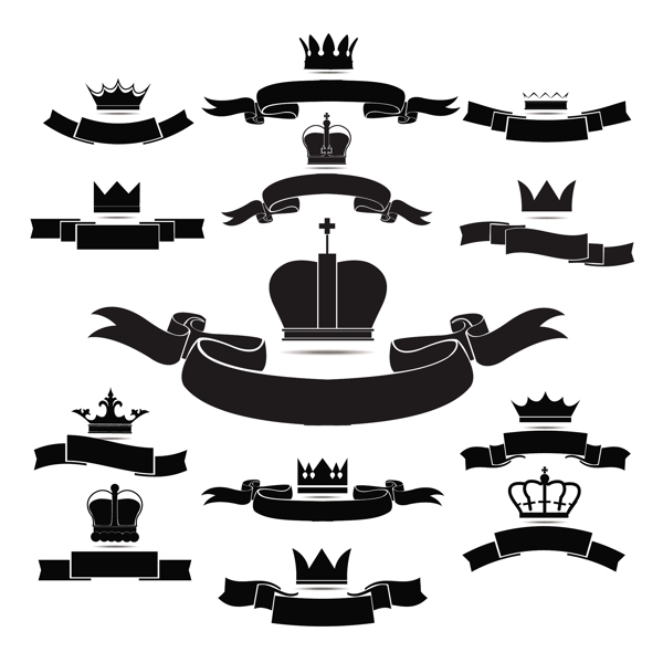 黑色王冠和条幅
