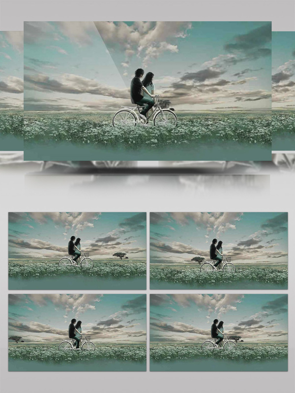 单车上的恋人爱情故事情人节视频素材