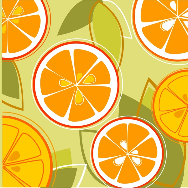 印花矢量图趣味水果专题水果橙子植物免费素材