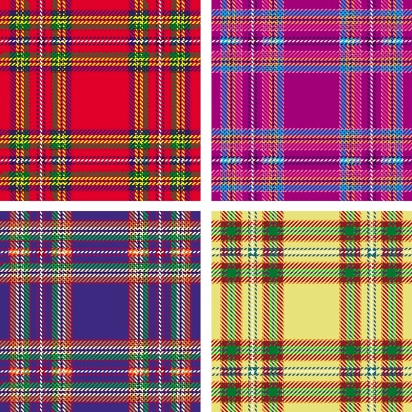 四款苏格兰风格的格子图片