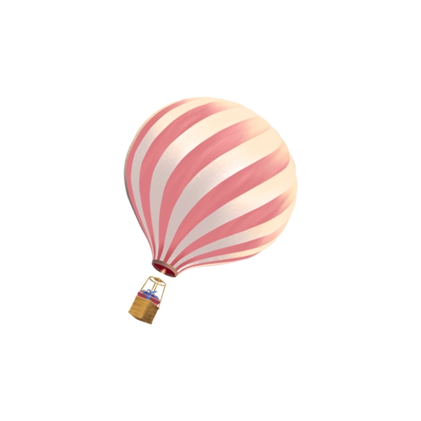 粉红色热气球装饰元素