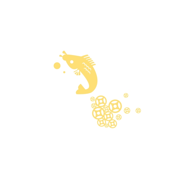 金色鱼钱币图案