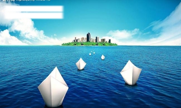纸船游向大湖黄金岛图片