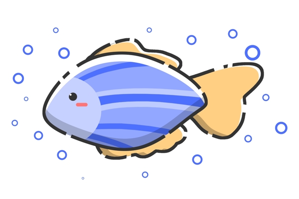 蓝色鱼类水产