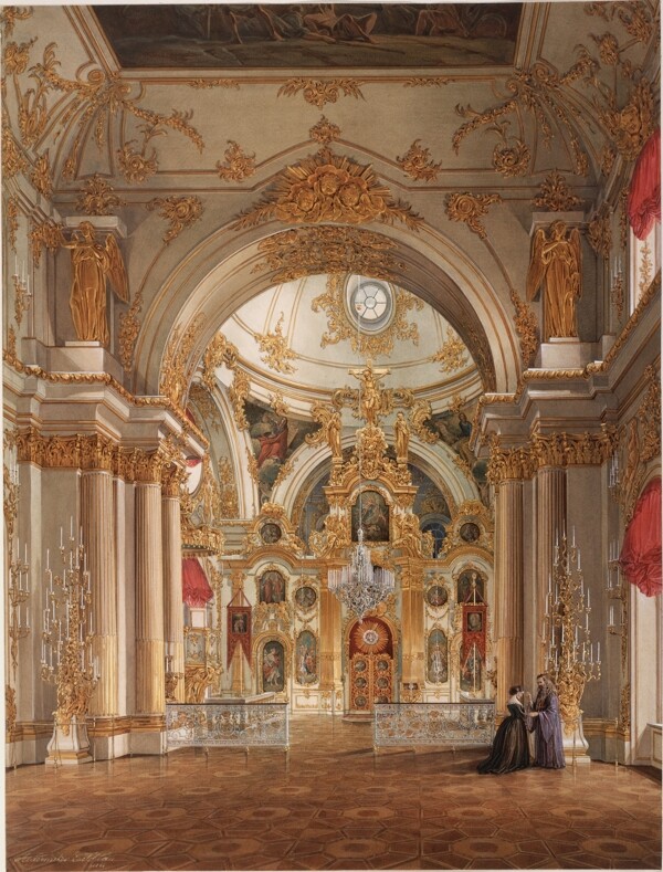 巴洛克宫殿大厅油画图片