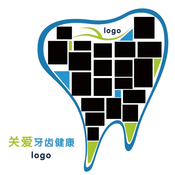 照片排版医学牙型形象墙