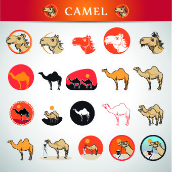 骆驼的图标设计矢量