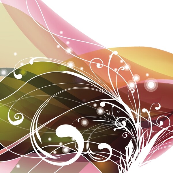涡流对粉彩波背景花卉图案