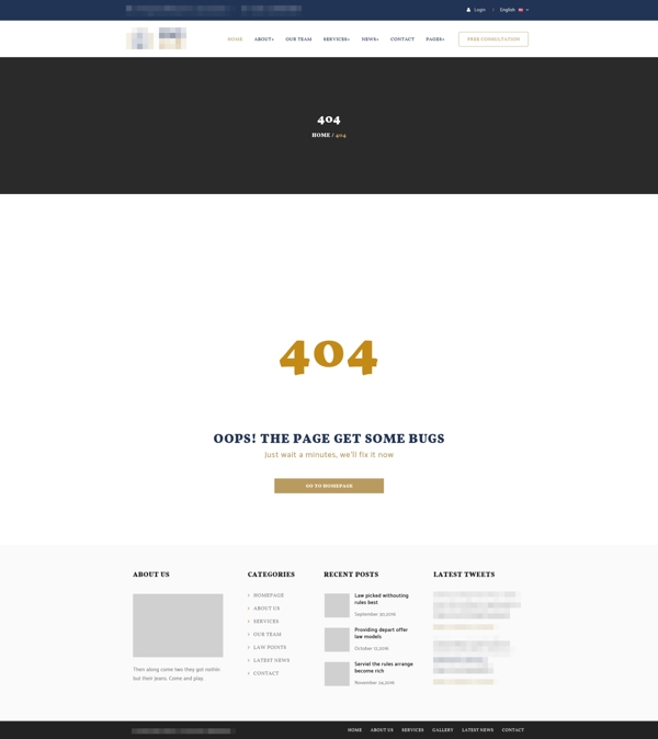企业简约的科技电子商务网站之404界面