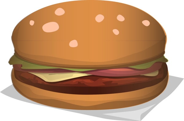 美味新鲜西餐汉堡矢量图