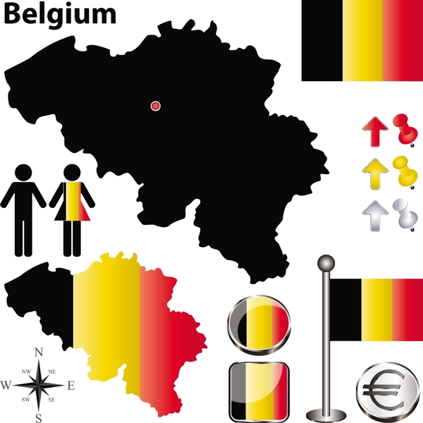 比利时国旗地图