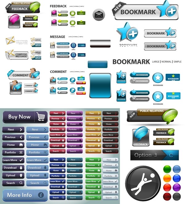 网页设计按钮矢量收集