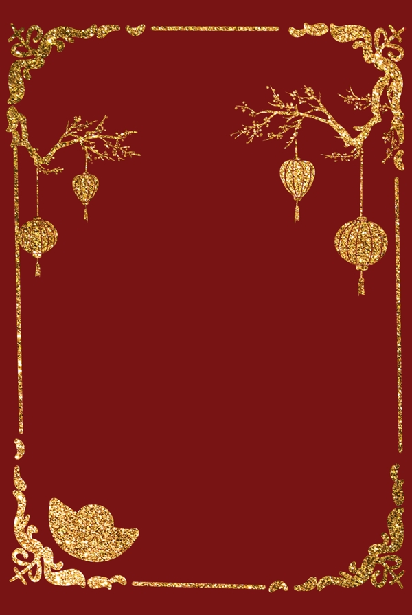 烫金暗红春节背景图