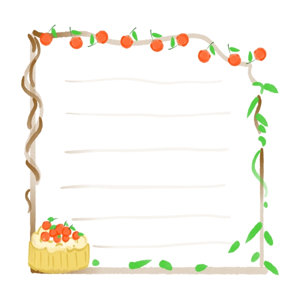 可爱水果蛋糕边框