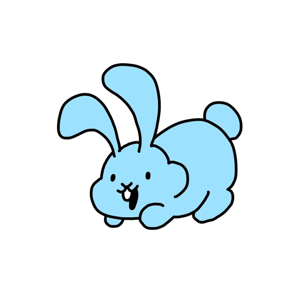 蓝色创意兔子复活节