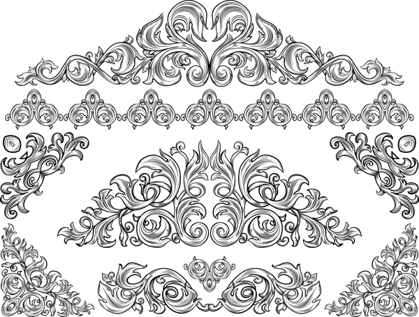 古典欧式花纹花边装饰图片