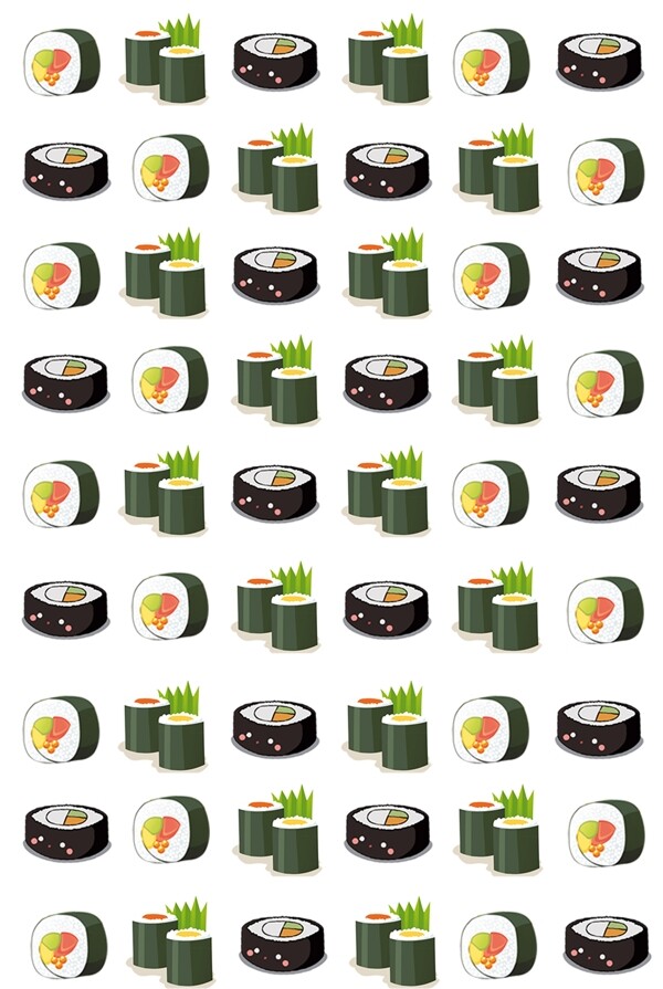 漂亮的寿司底纹插画