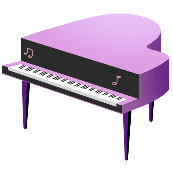 卡通紫色钢琴