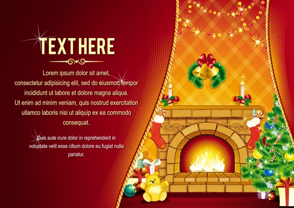 圣诞壁炉背景图片