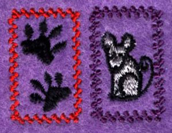绣花动物老鼠色彩紫色免费素材