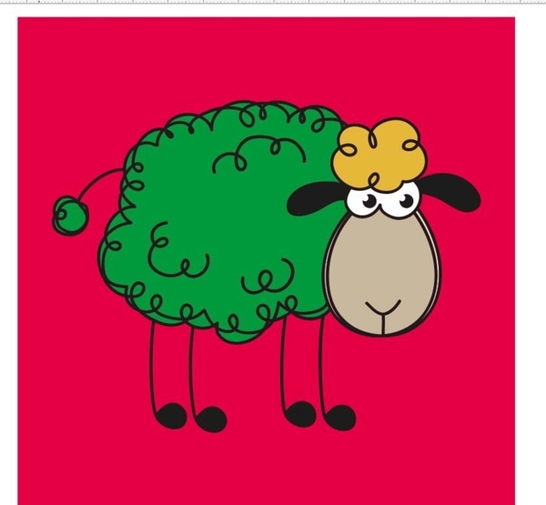 矢量羊头像卡通