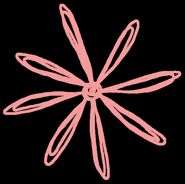 手绘线条花朵元素
