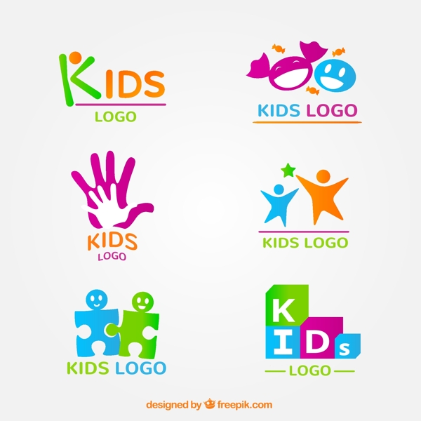 卡通孩子元素logo素材