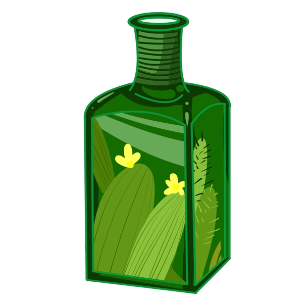 绿色玻璃瓶酒瓶
