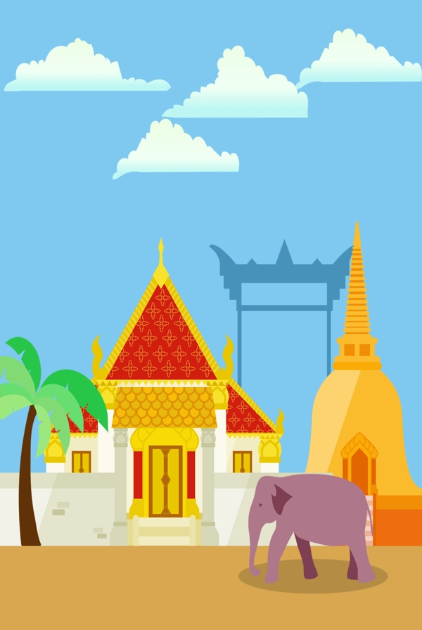 创意简约泰国旅游海报背景