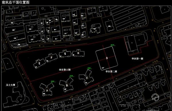 上海华尔登广场建筑总平面位置图