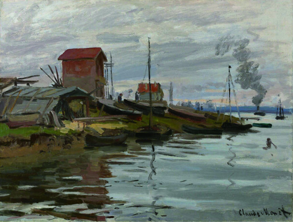 ClaudeMonetTheSeineatPetitGennevilliers1872法国画家克劳德.莫奈oscarclaudeMonet风景油画装饰画