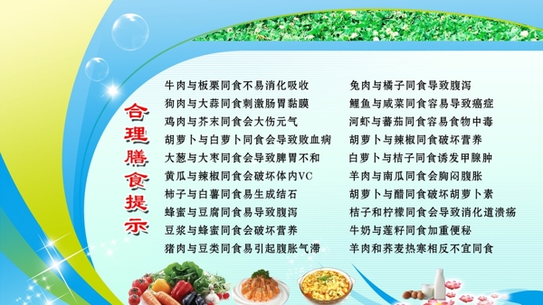 合理膳食提示图片