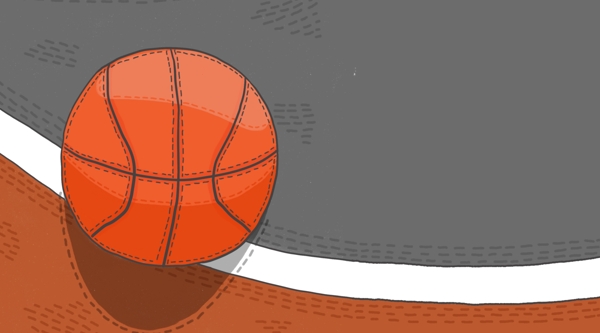 卡通手绘篮球运动插画背景