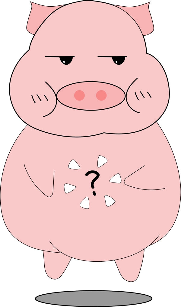 可爱粉色猪年矢量傲娇猪表情可商用元素