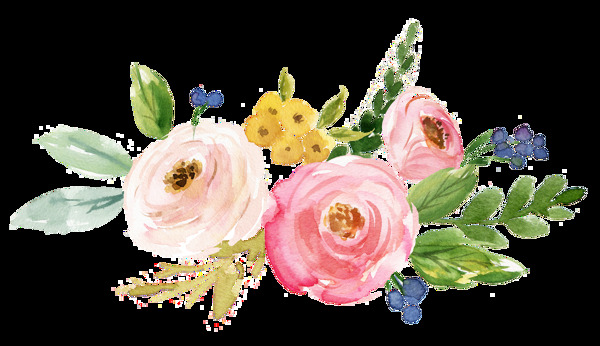 清香花卉卡通透明素材