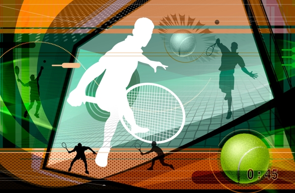 抽象网球运动图片
